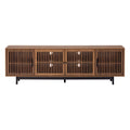 TV Stand For TVs, Entertainment Center With Closed Storage & Cable Management, Soft Closing Hinges - Walnut