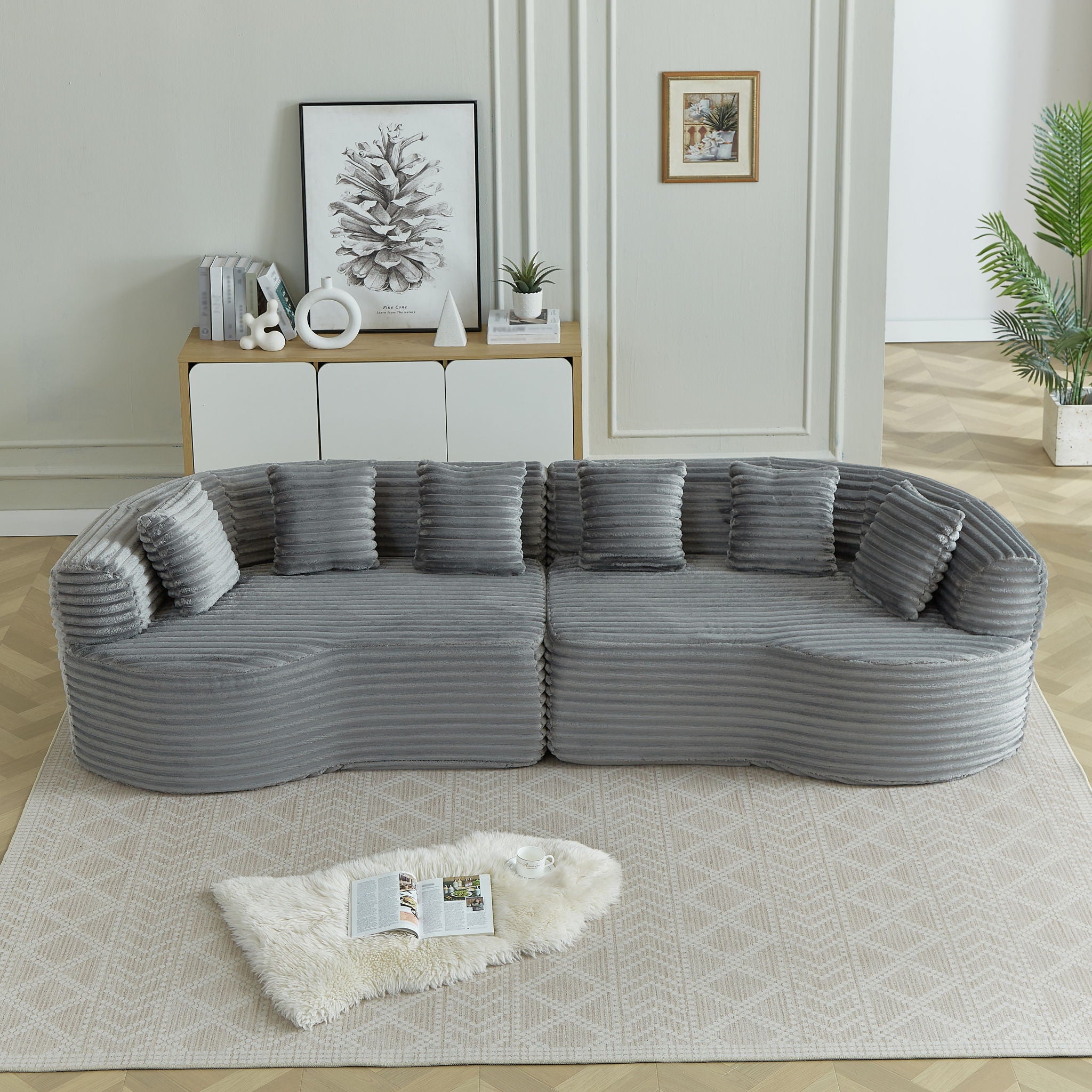 Sectional Sofa, Oversized 4 Seater With Deep Seat Design