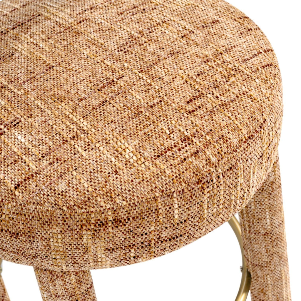 Penny - Round Arched Fully Upholstered Counter Stool (Set of 2) - Orange