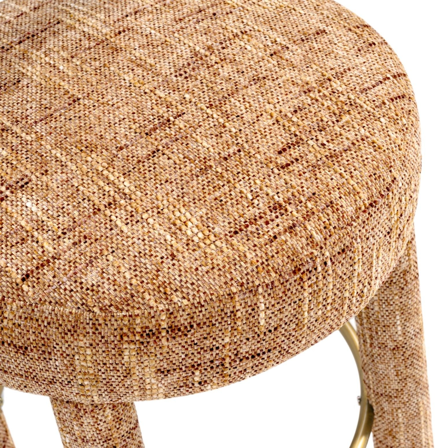 Penny - Round Arched Fully Upholstered Counter Stool (Set of 2) - Orange