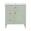 Modern Bathroom Vanity With Sink, 1 Flip Drawer And 2 Drawers, Adjustable Shelf