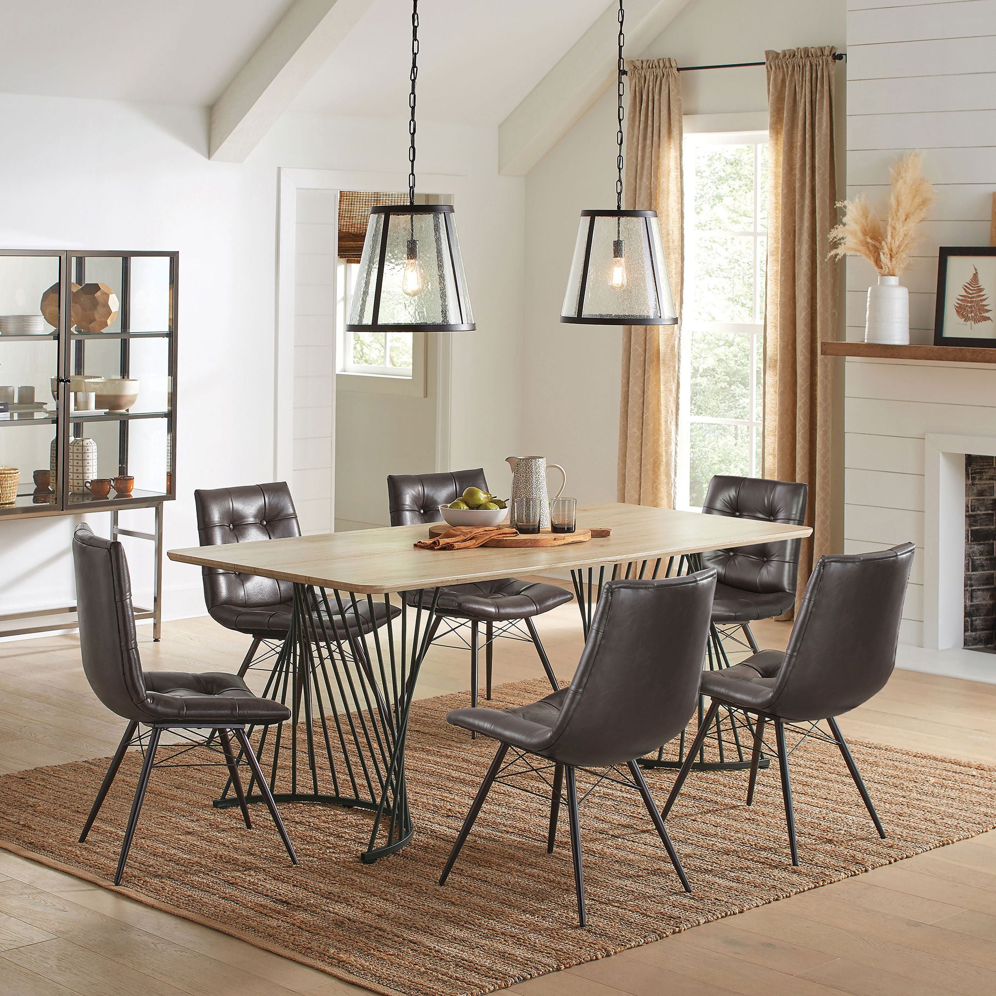 Back Dining Chairs With Button Tufting (Set of 4) - Brown