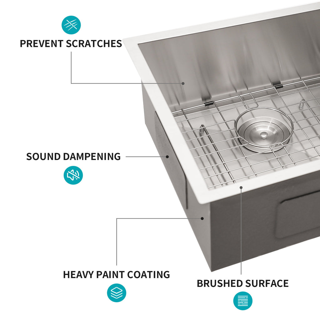 Modern Double Bowl Undermount Kitchen Sink 50 / 50 Design Stainless Steel