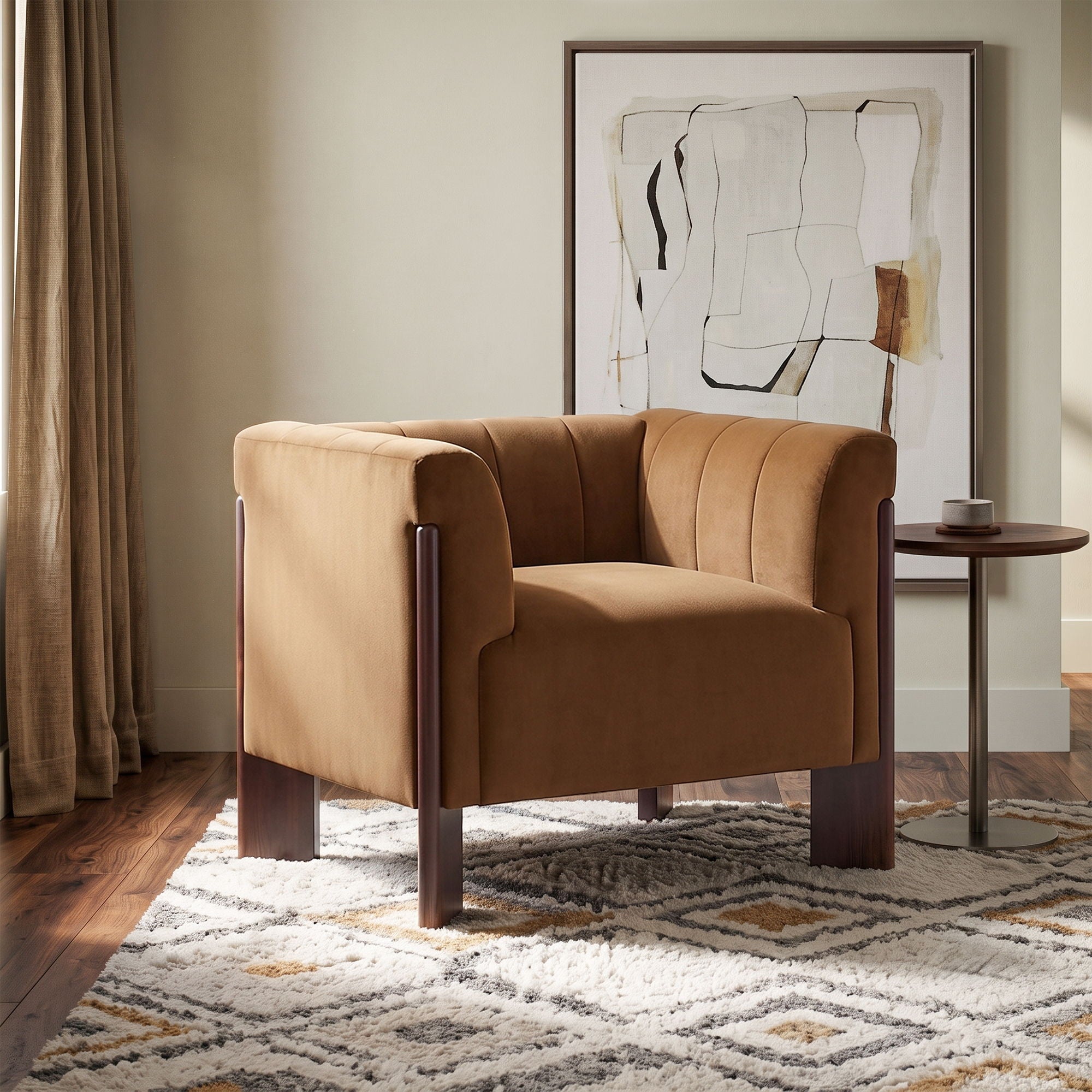 Accent Chair With Tight Back For Living Room