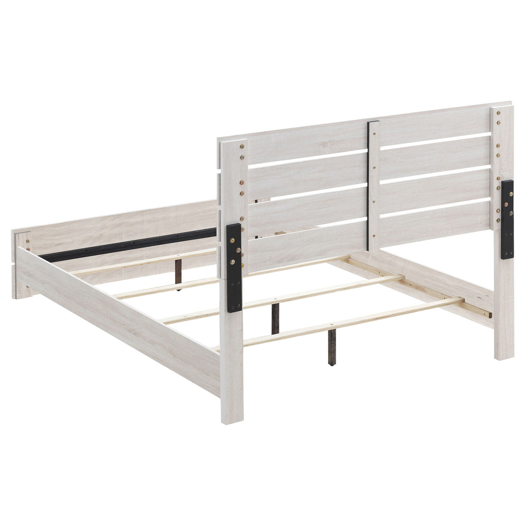 Geary - 4 Piece King Panel Bedroom Set With 2 Nightstands And Dresser - White