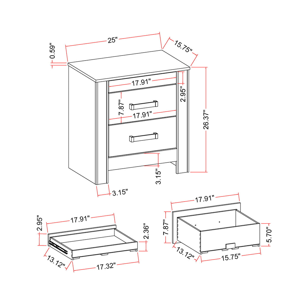 Lorenzo - 5 Piece Bedroom Set With Glittered Detailing