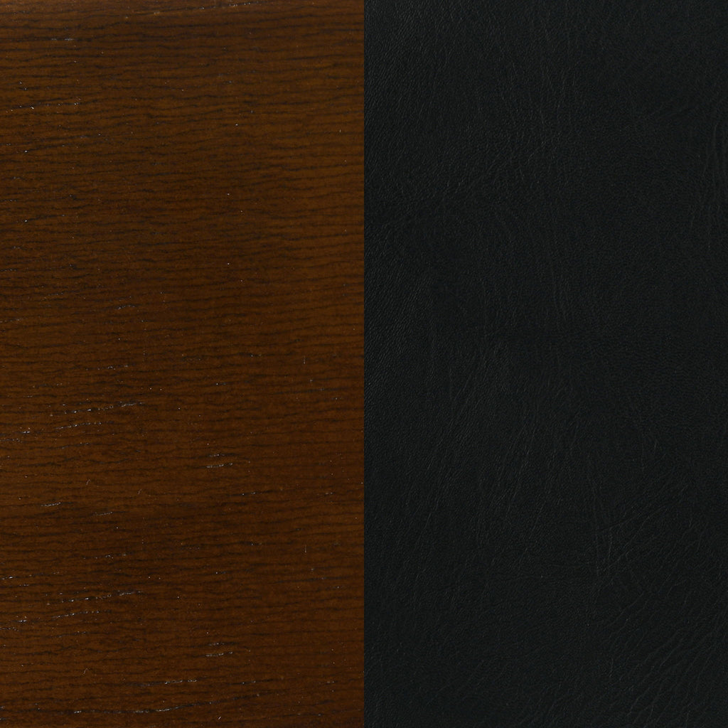 Swivel Stool With Upholstered Seat (Set of 2) - Black / Brown