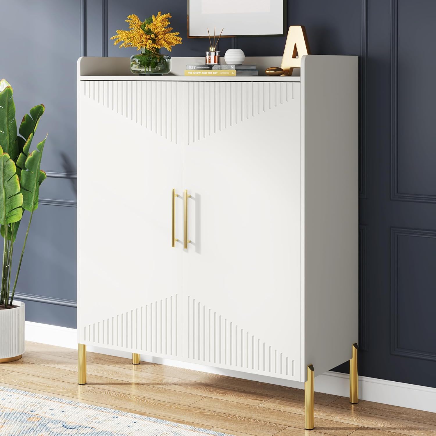 6 Tier Entryway Shoe Cabinet With Doors