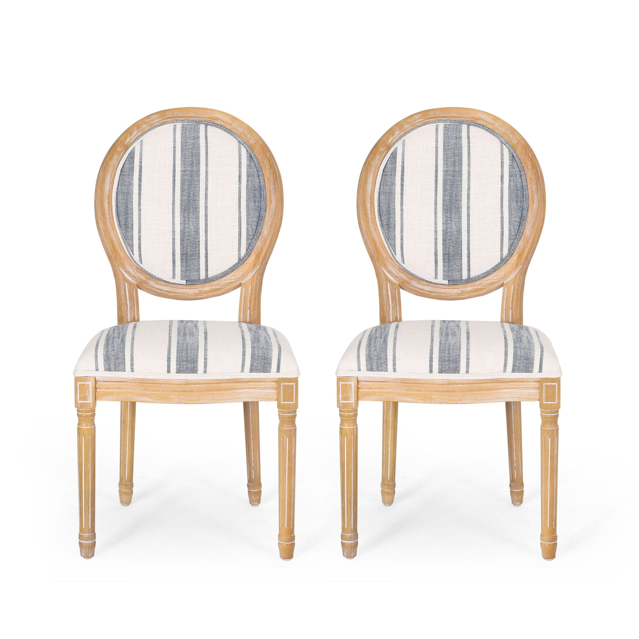 French Country Inspired Dining Chair With Iconic Round Backrest