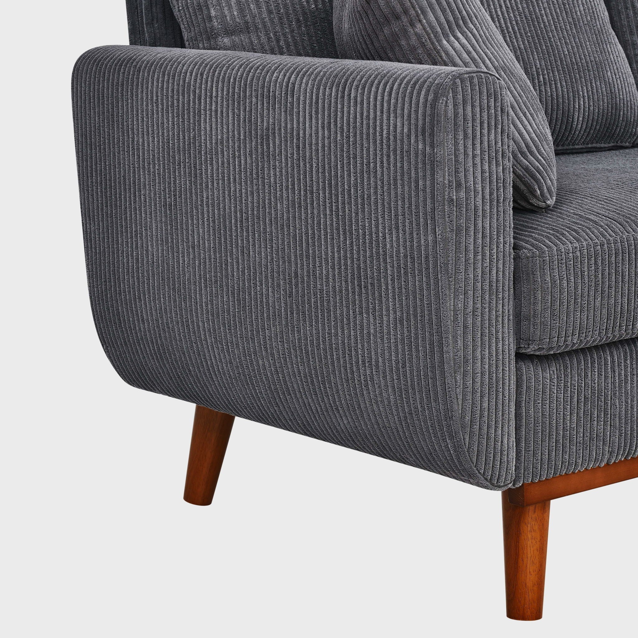 Upholstered Loveseat With Arms And Pillows