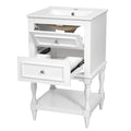 Retro Design Bathroom Vanity With Sink, 2 Drawer Storage Cabinet