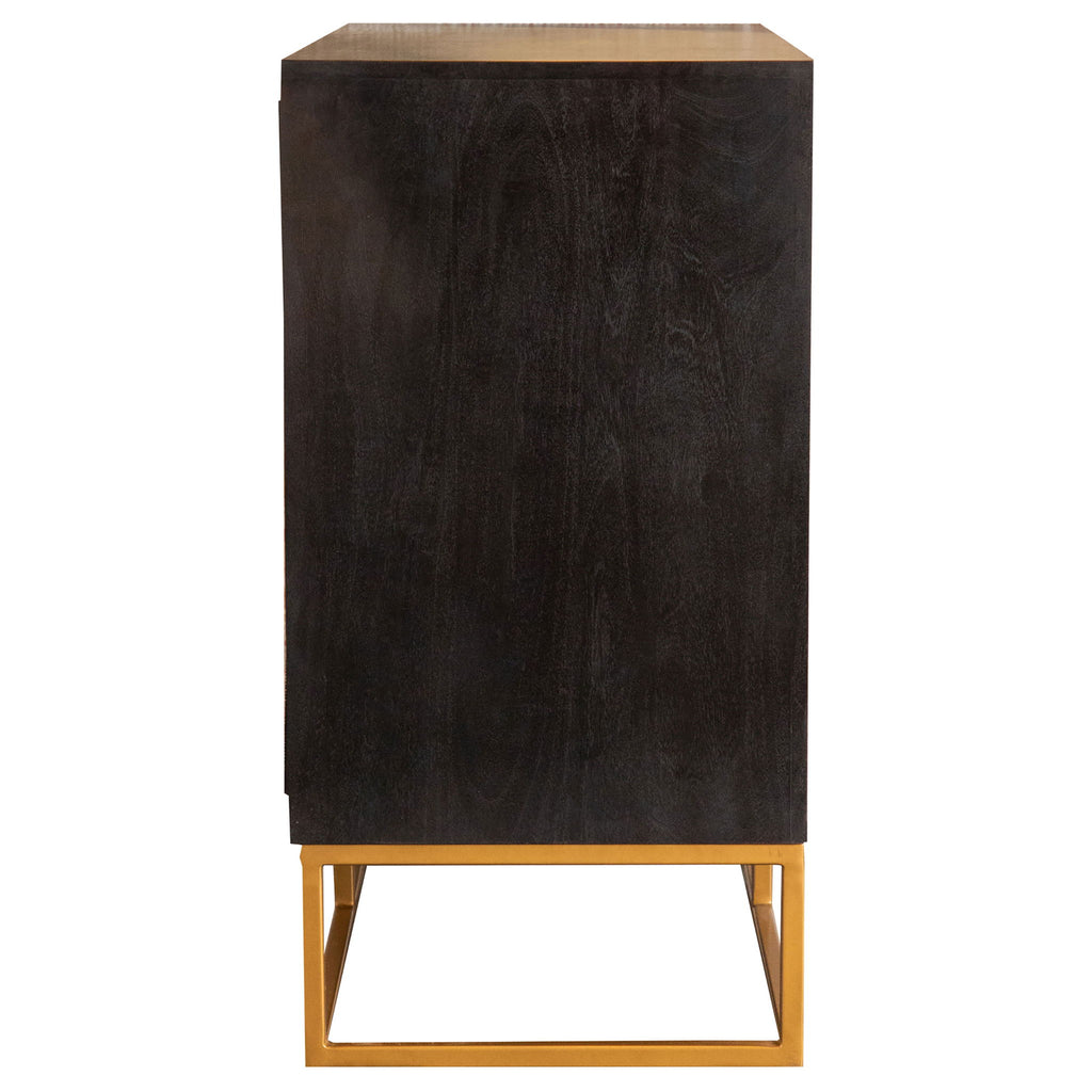 Denali - 2 Door Accent Cabinet With Variegated Grain Doors And Soft Base - Walnut