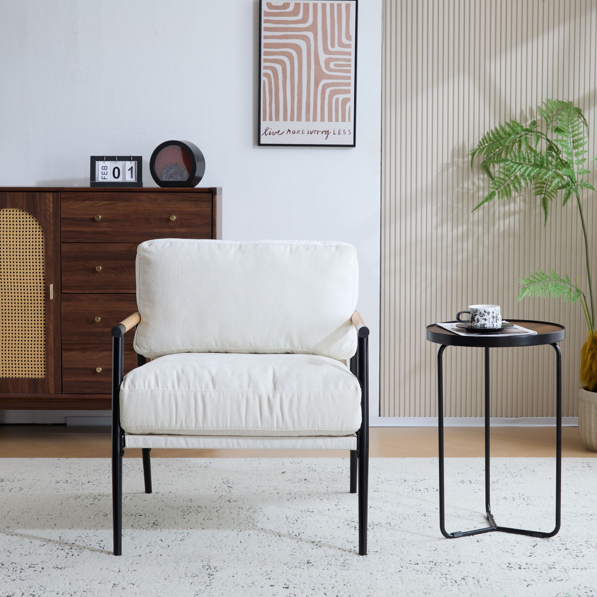 Modern Accent Chair With Cushions, Cozy Seating