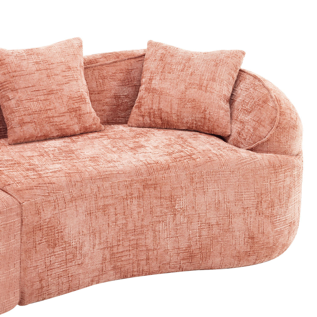 Curved Compressed Sofa, Nordic-Style Design For Living Room