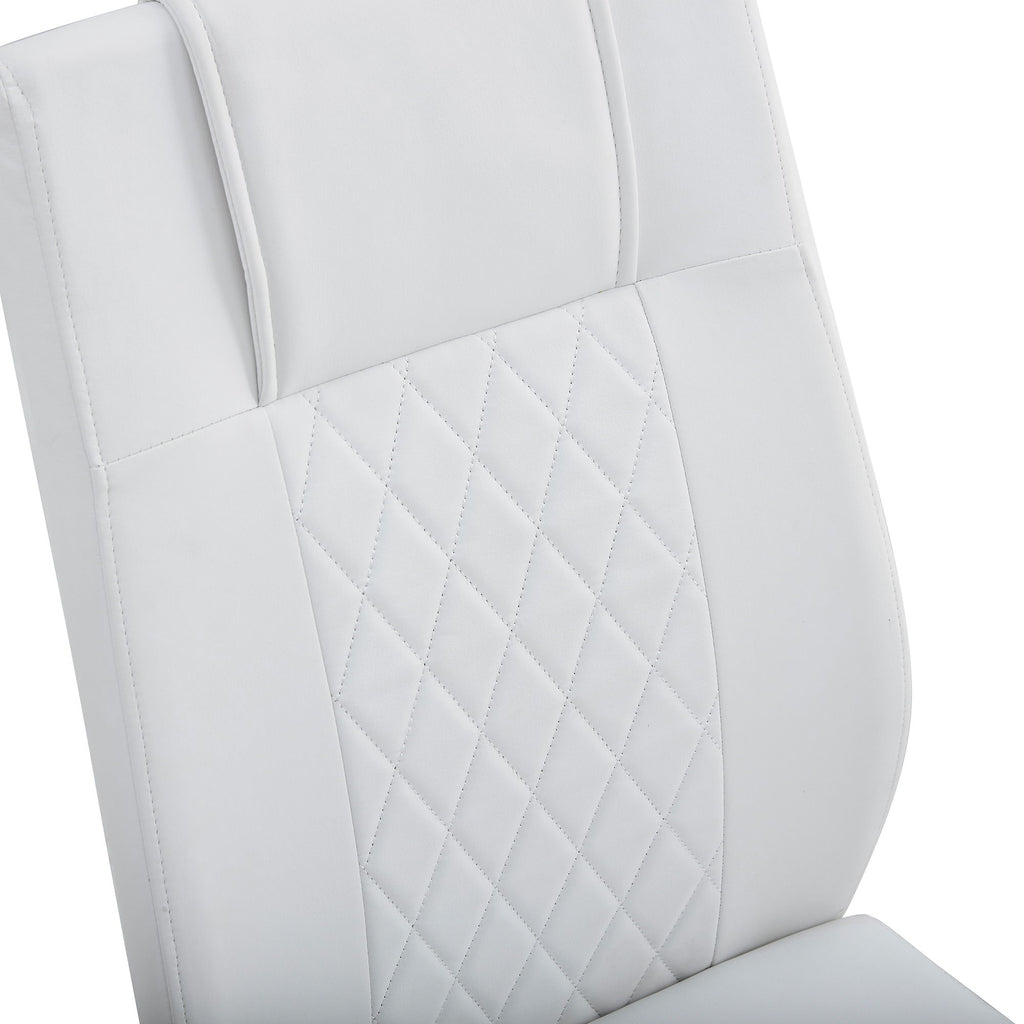Modern Dining Chairs With Padded Seat, Metal Legs
