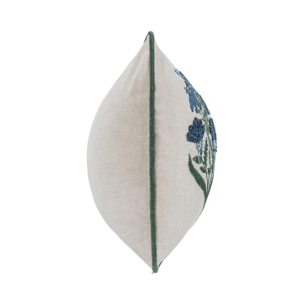 Belcourt - 14" x 26" Floral Pillow - Floral Natural / Blue