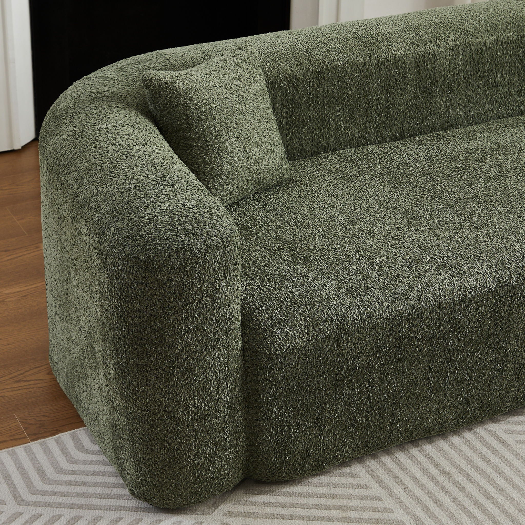 L - Shape Boneless Cloud Couch With 2 Throw Pillows For Living Room