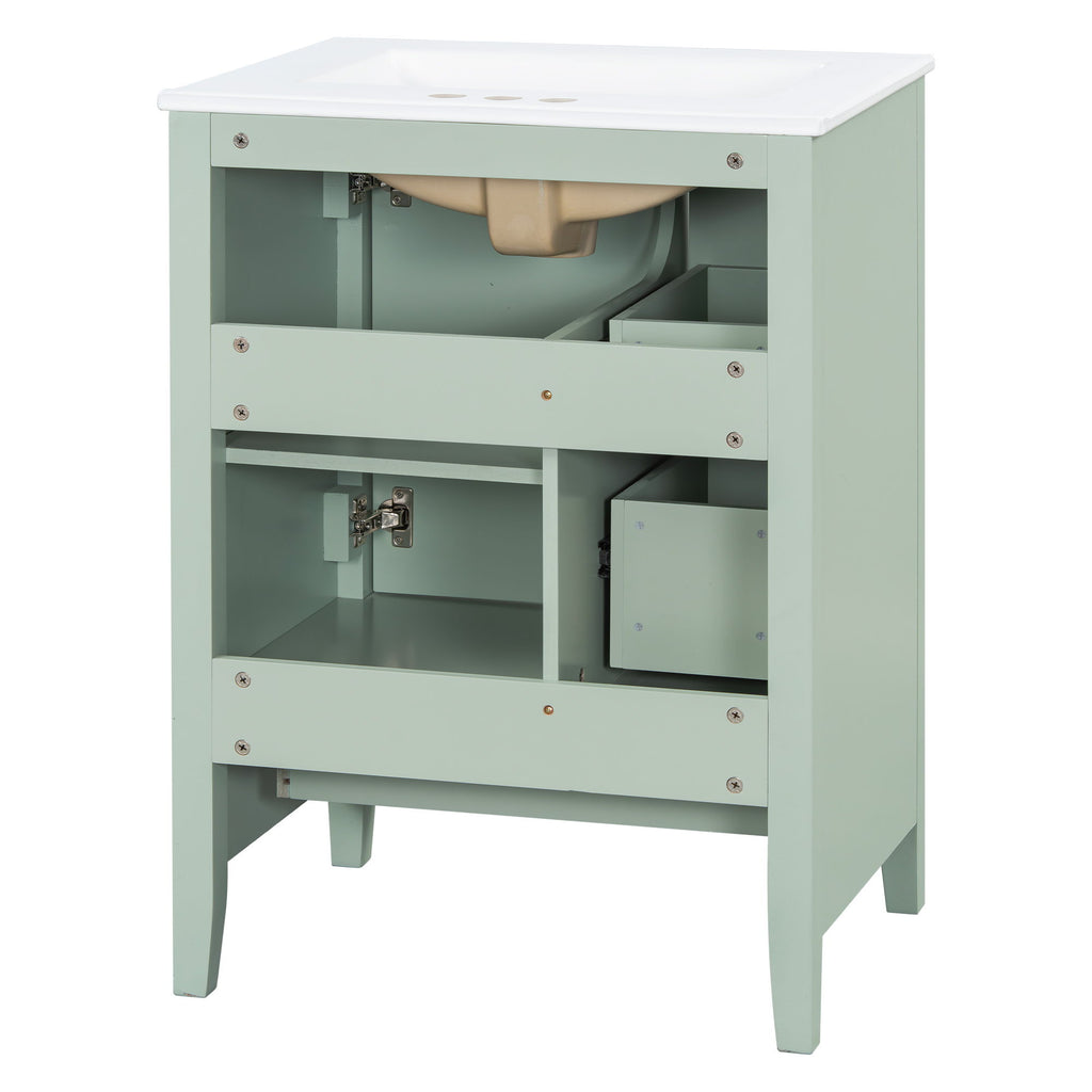Modern Bathroom Vanity With Storage, Adjustable Shelf