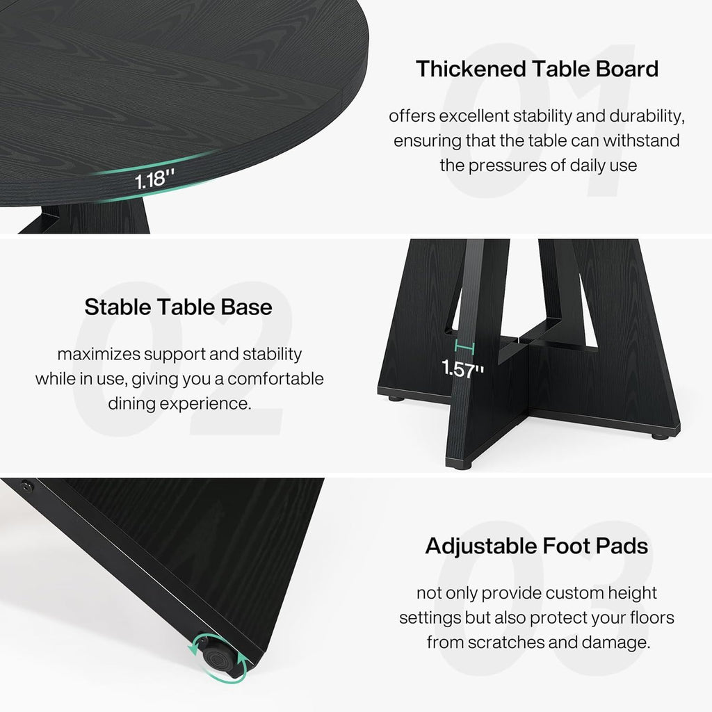 Round Dining Cross Base Kitchen Table