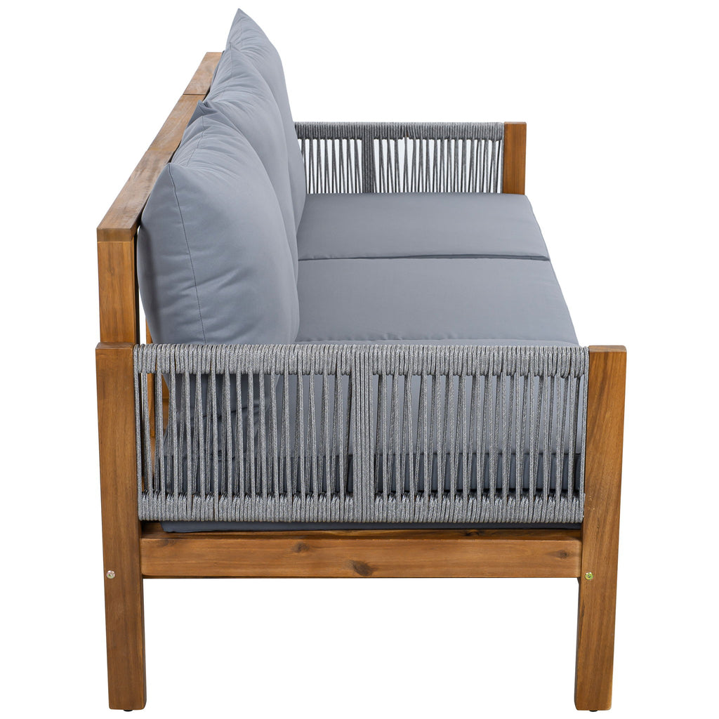 Outdoor Daybed, Patio Sofa Bed, 3 Seat Convertible Sunbed