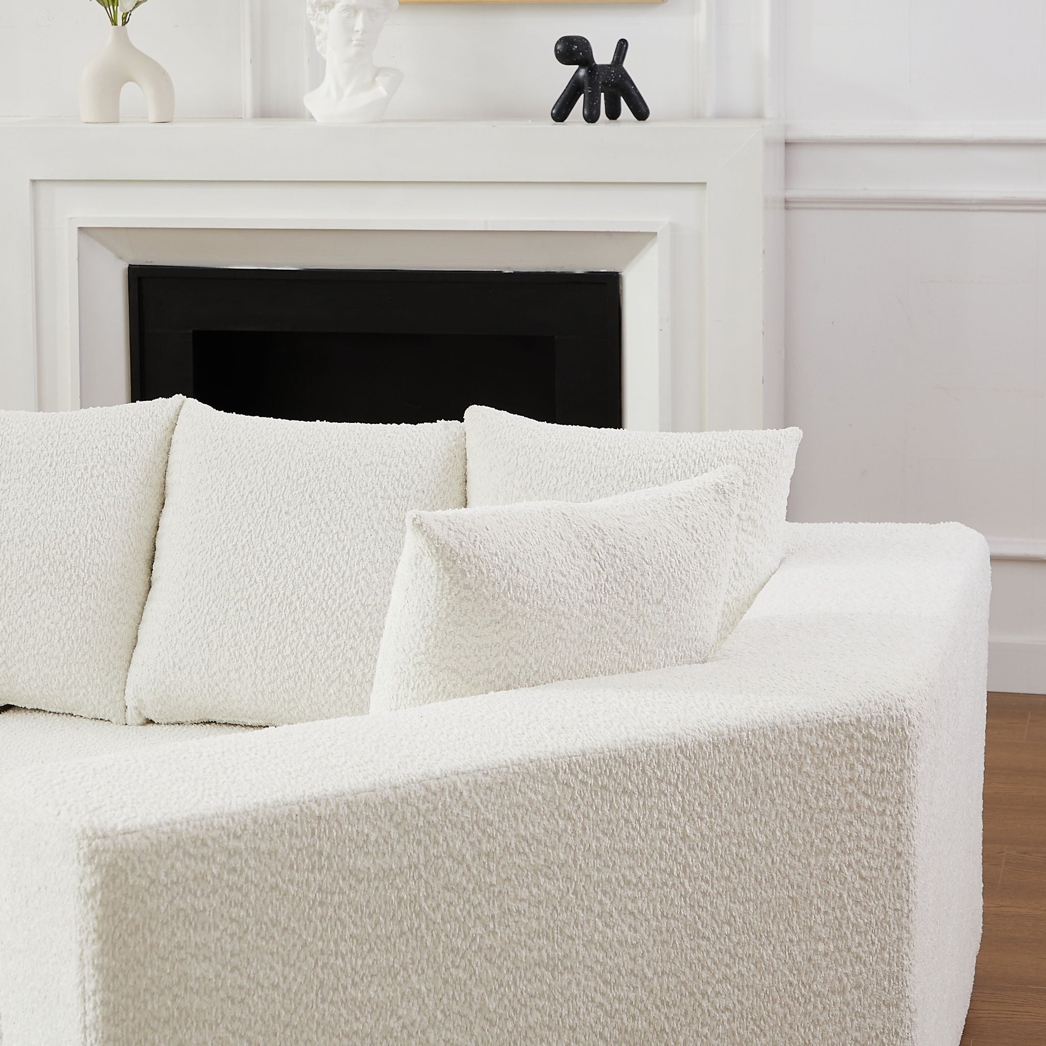 L - Shaped Modular Sofa With Deep Seat And 11 Pillows