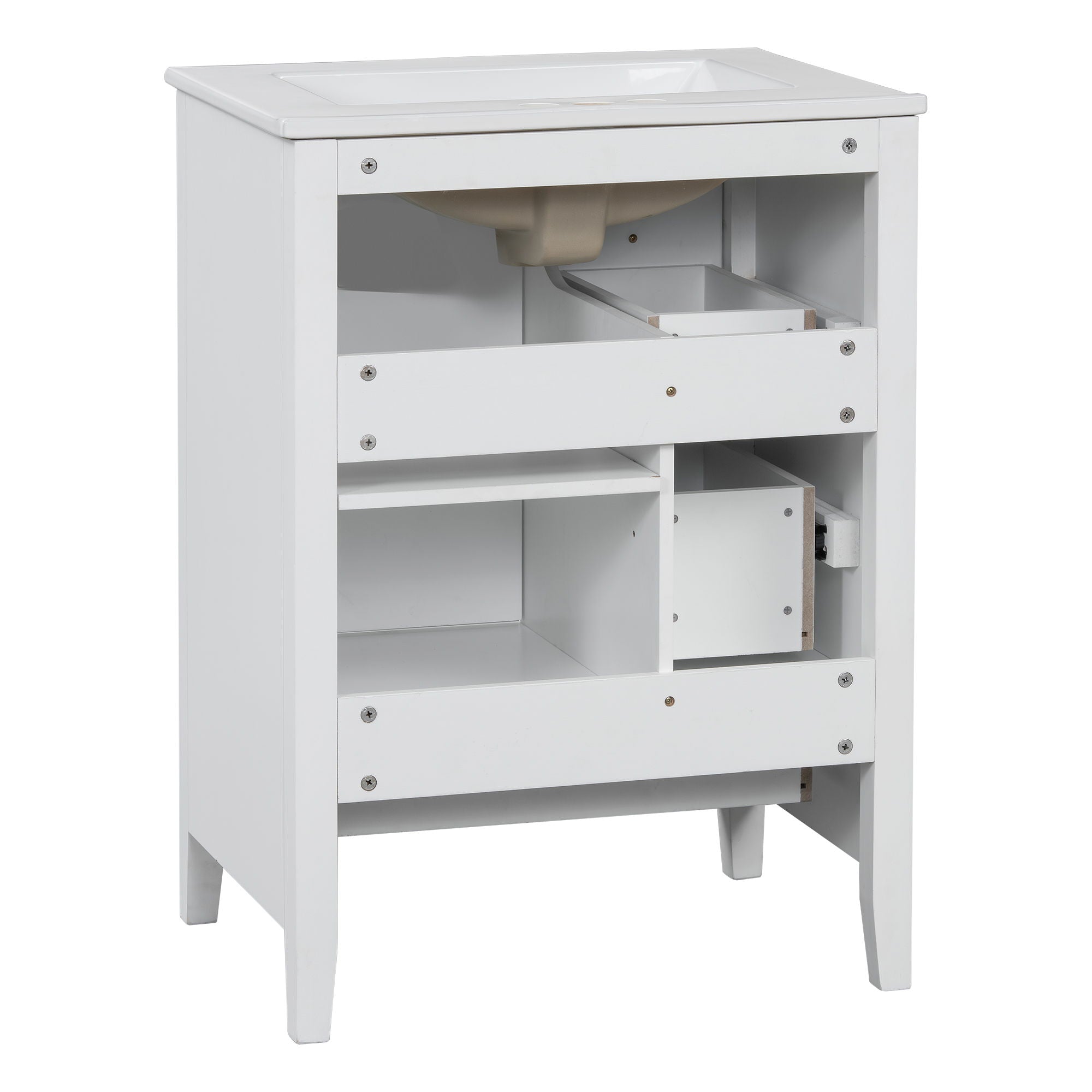 Modern Bathroom Vanity With Storage, Adjustable Shelf