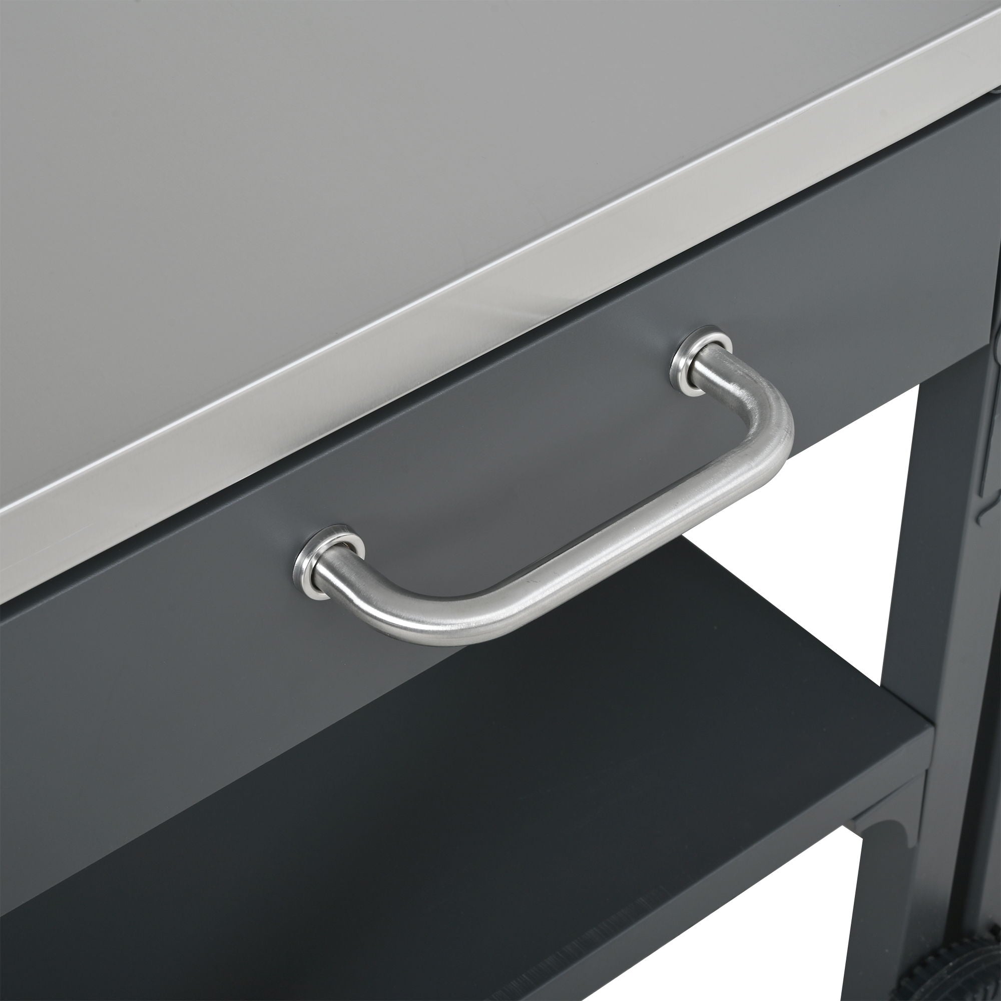Foldable Outdoor Kitchen Cart With Storage For Patio