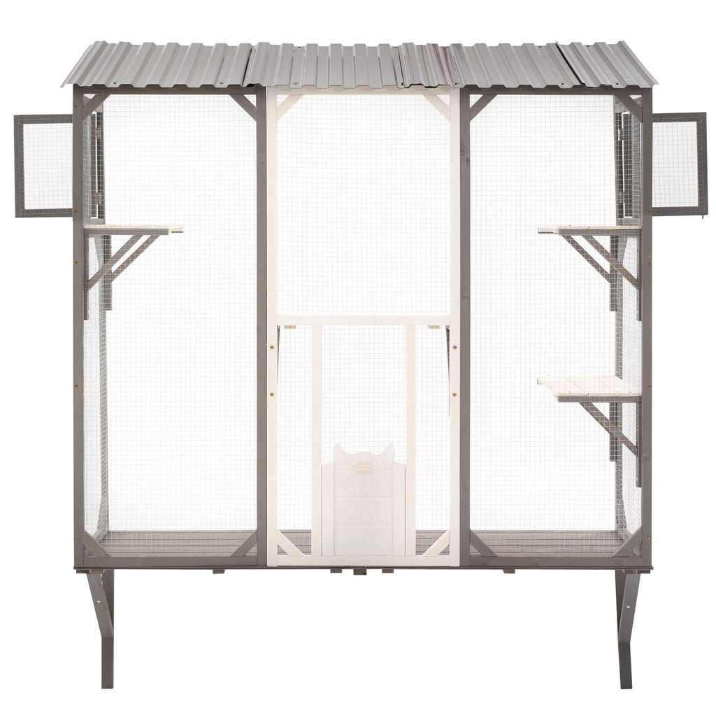 Outdoor Cat Catio With Platforms