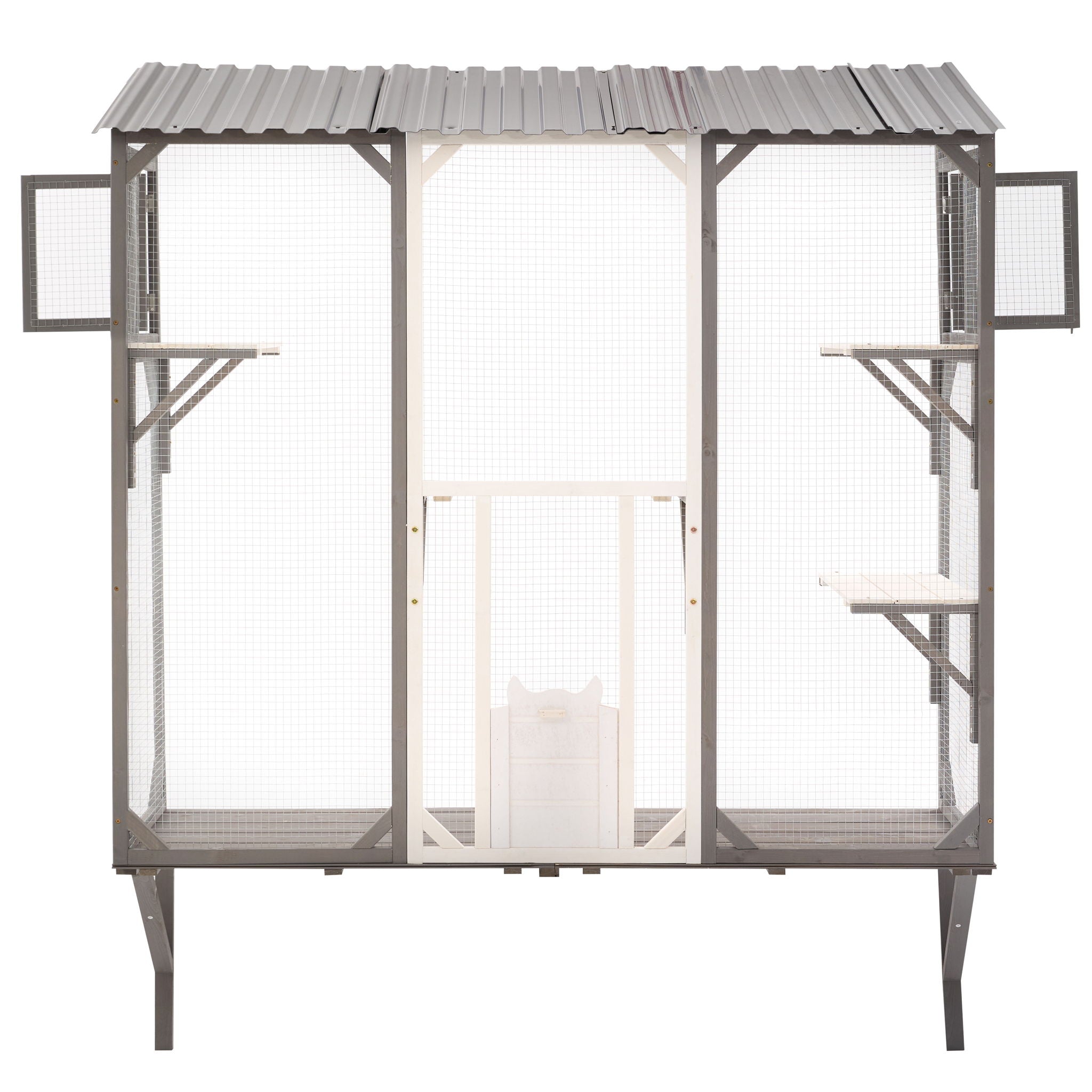 Outdoor Cat Catio With Platforms