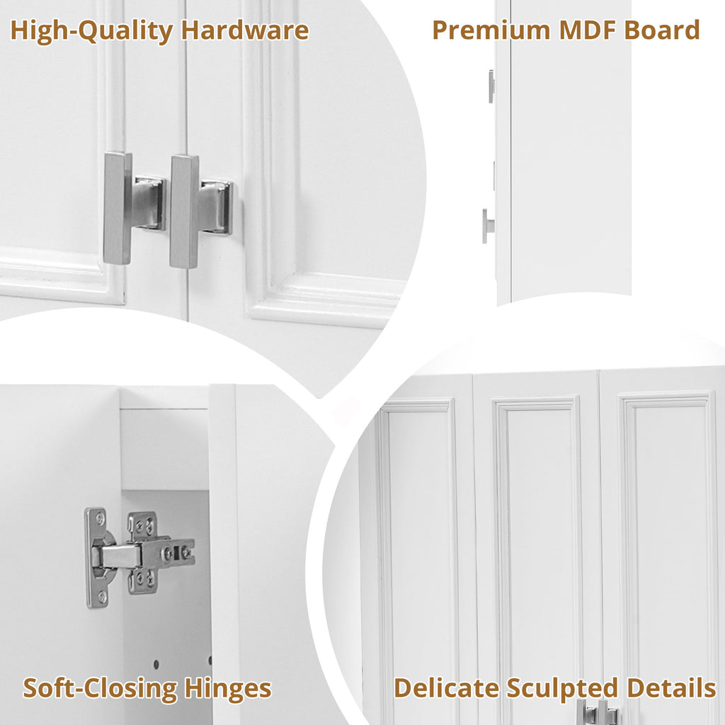 Wall Mounted Bathroom Cabinet With 5 Adjustable Shelves