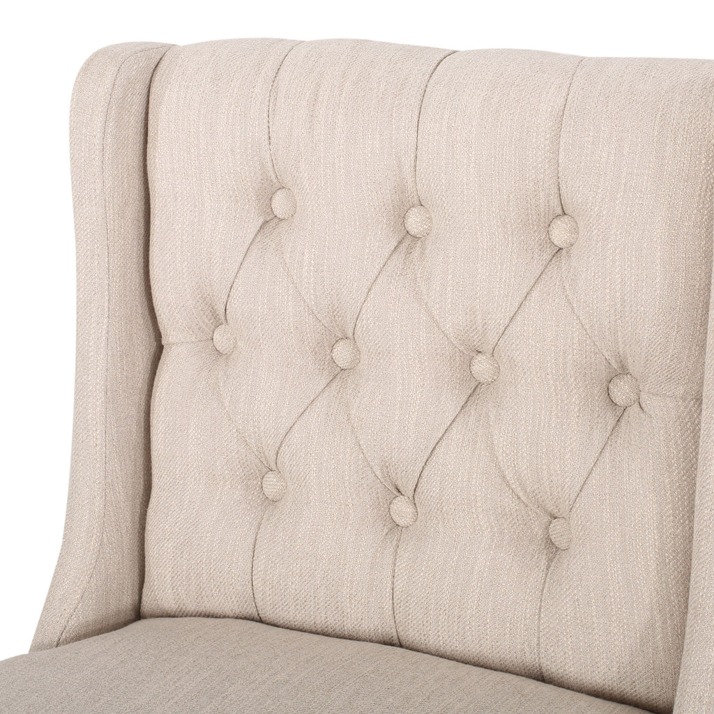Solstara - Upholstered Dining Barstool With Button Tufted And Wing Back