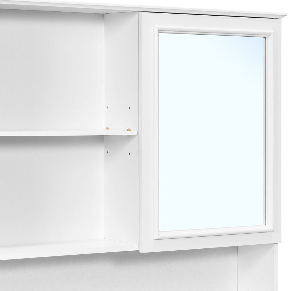 Wall Mounted Bathroom Medicine Cabinet With Double Mirrored Doors