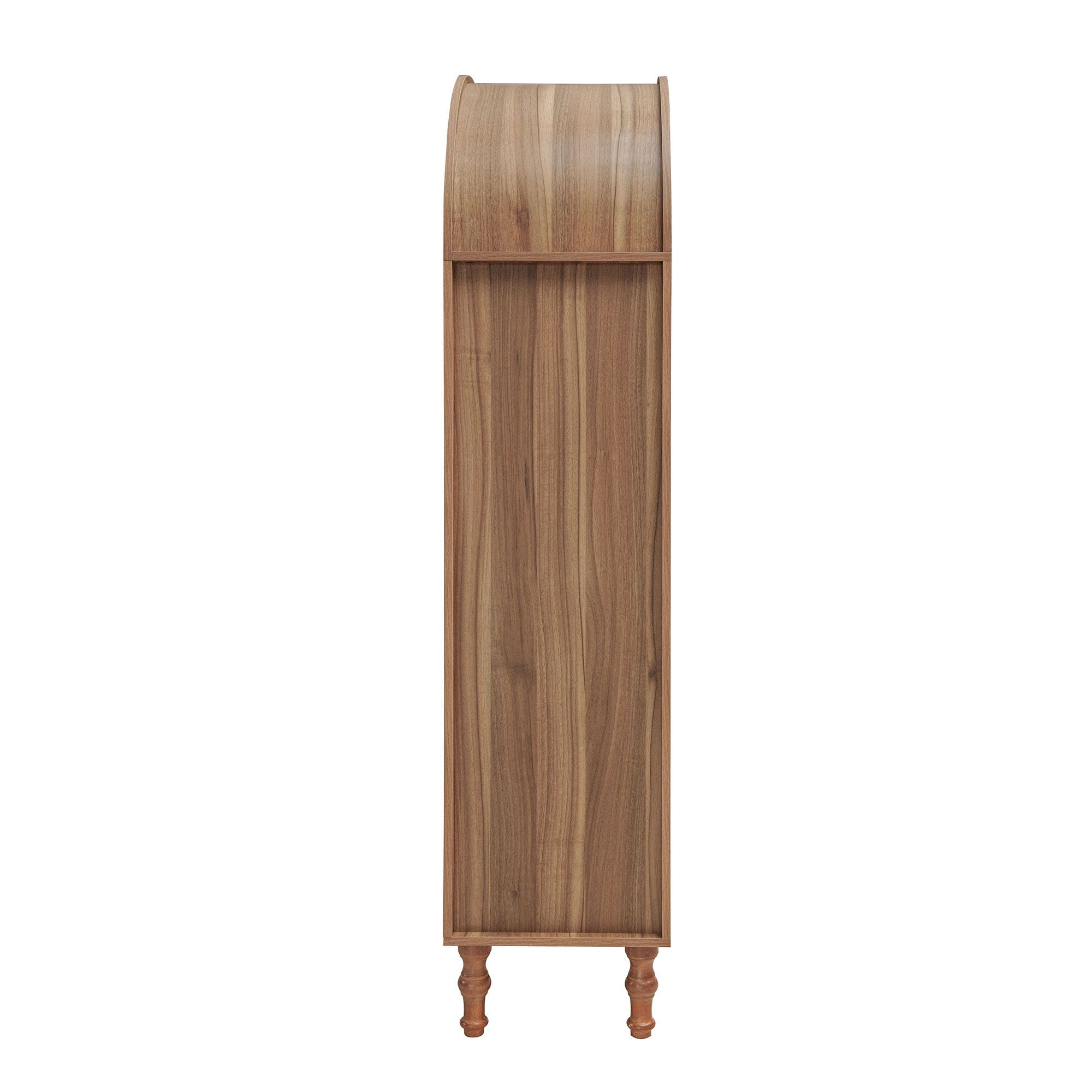 Tall Kitchen Pantry Cabinet With Hollow Carved Doors 2 Drawers And Adjustable Shelves Storage Display Cabinet For Kitchen Dining Room Or Living Room - Walnut