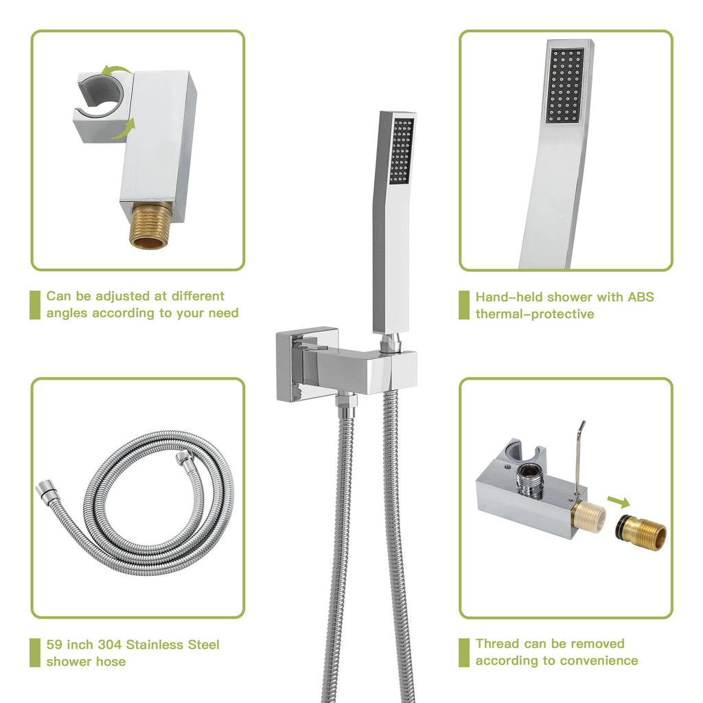 Dual Shower Head System With Ceiling Mount And Rough In Valve