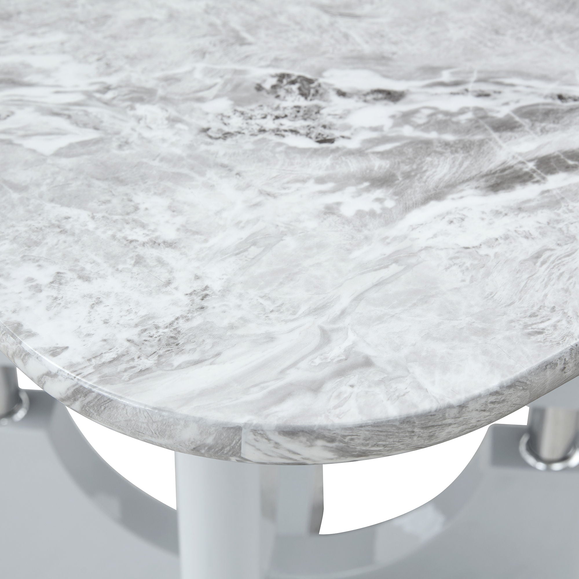 Modern Dining Table With Sleek Hollow-Out Frame And Accents