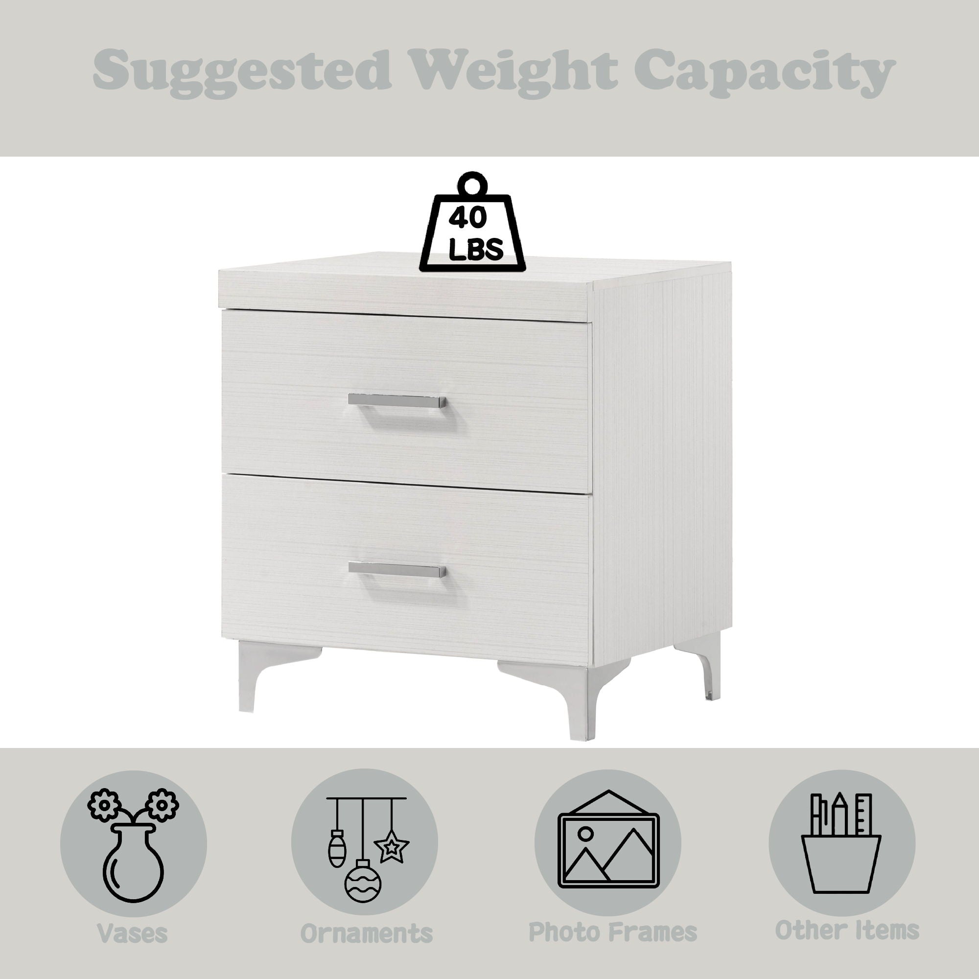 Casilda - Nightstand With Dovetail Drawers - White