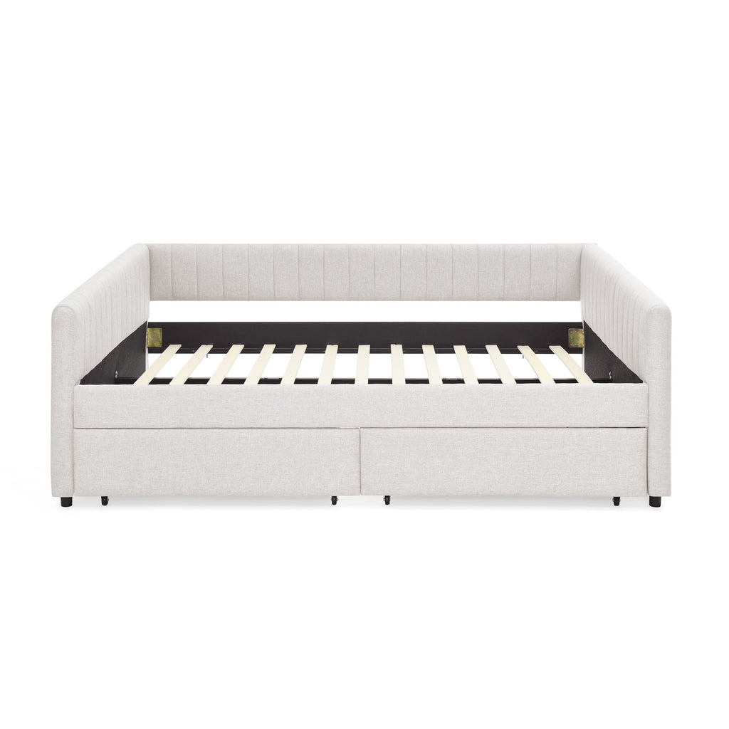 Upholstered Queen Daybed With 2 Drawers