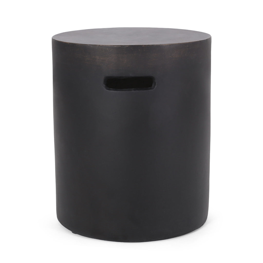 Outdoor End Table With Cutout Handle - Copper