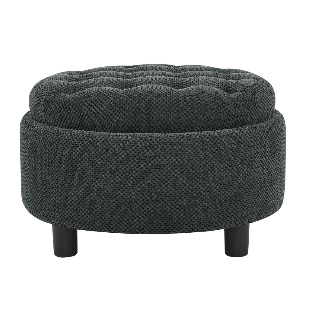 Storage Round Footstool Table Ottoman