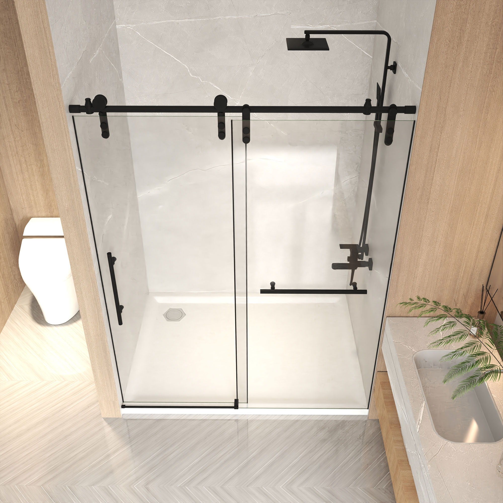 Frameless Sliding Bathtub Door With Frame