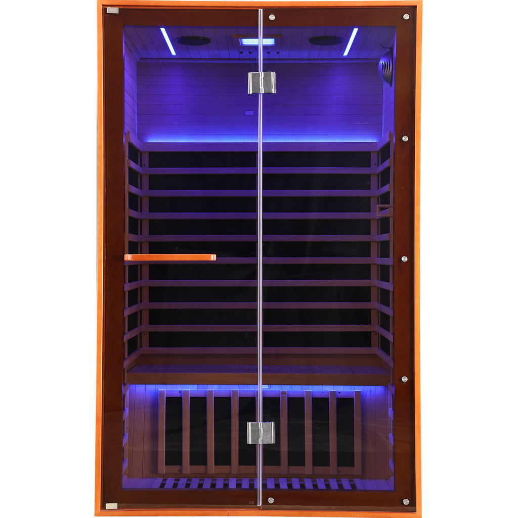 Double Sauna Room With Carbon Heating Plates - American White Oak