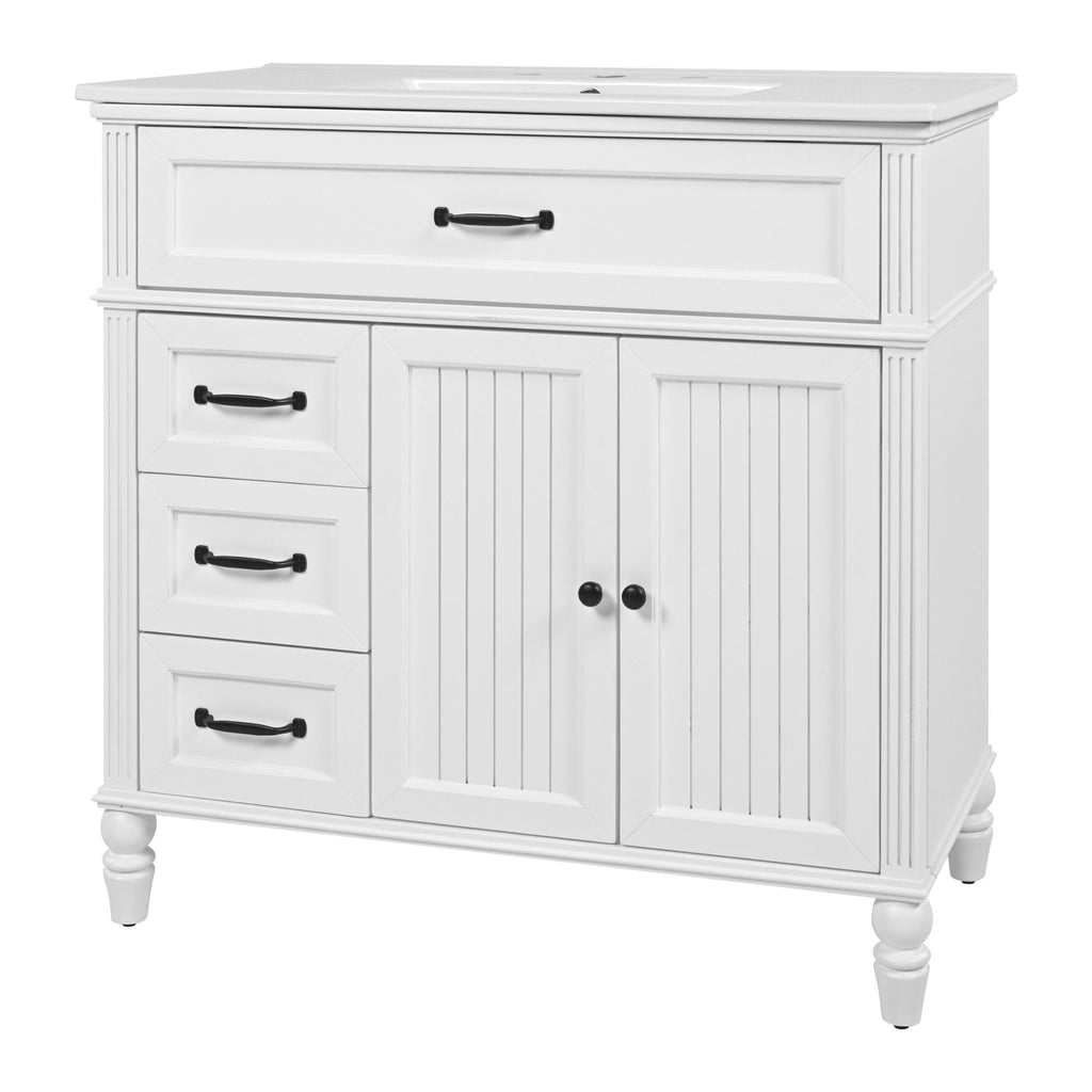 Bathroom Vanity With Sink, Freestanding Cabinet & Drawers