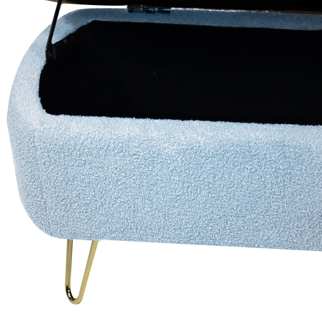 Storage Ottoman Bench For End Of Bed Legs, Modern Camel Faux Fur Entryway Bench Upholstered Padded With Storage For Living Room Bedroom