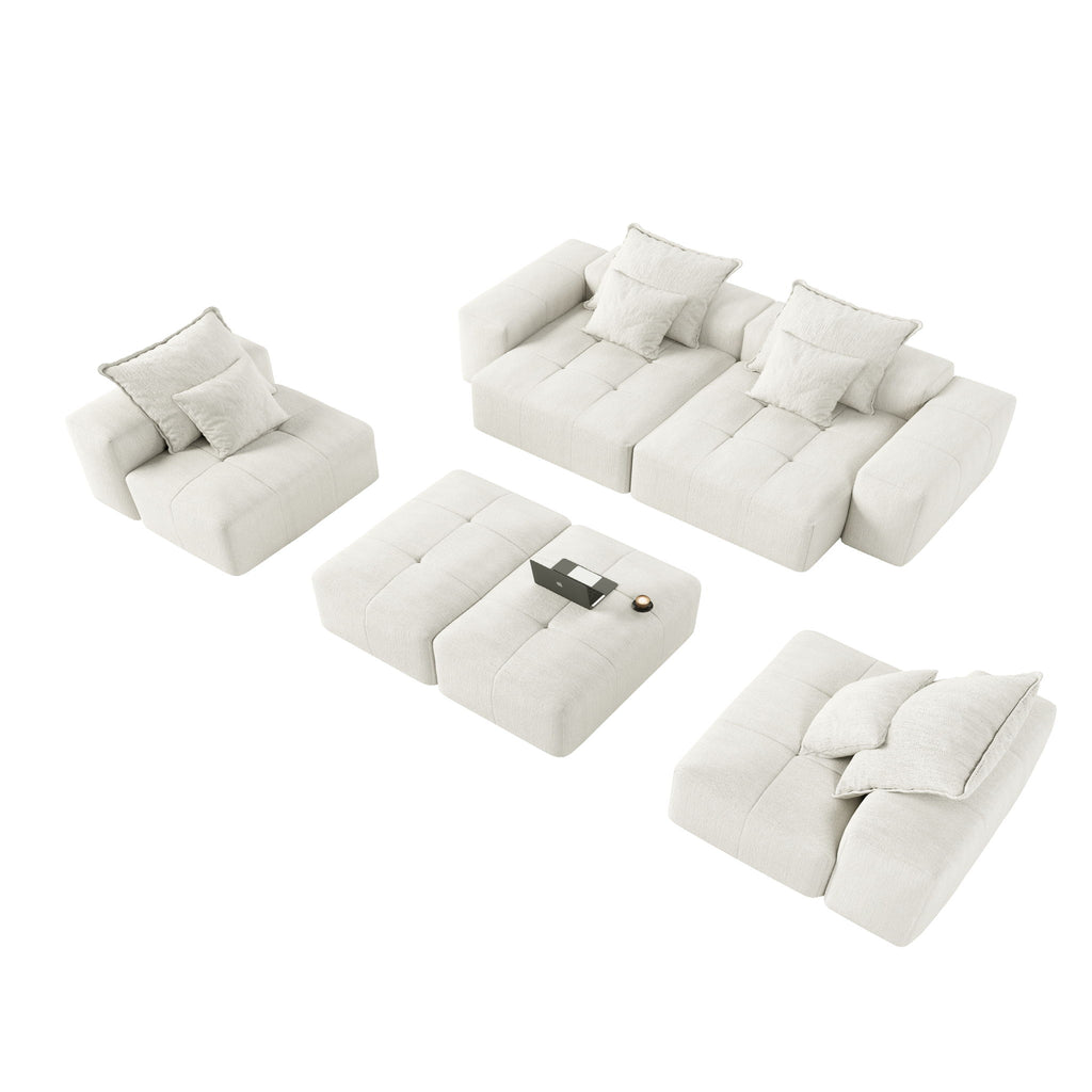 Modern Oversized Diy Combination Modular Sectional Sofa With Pillows