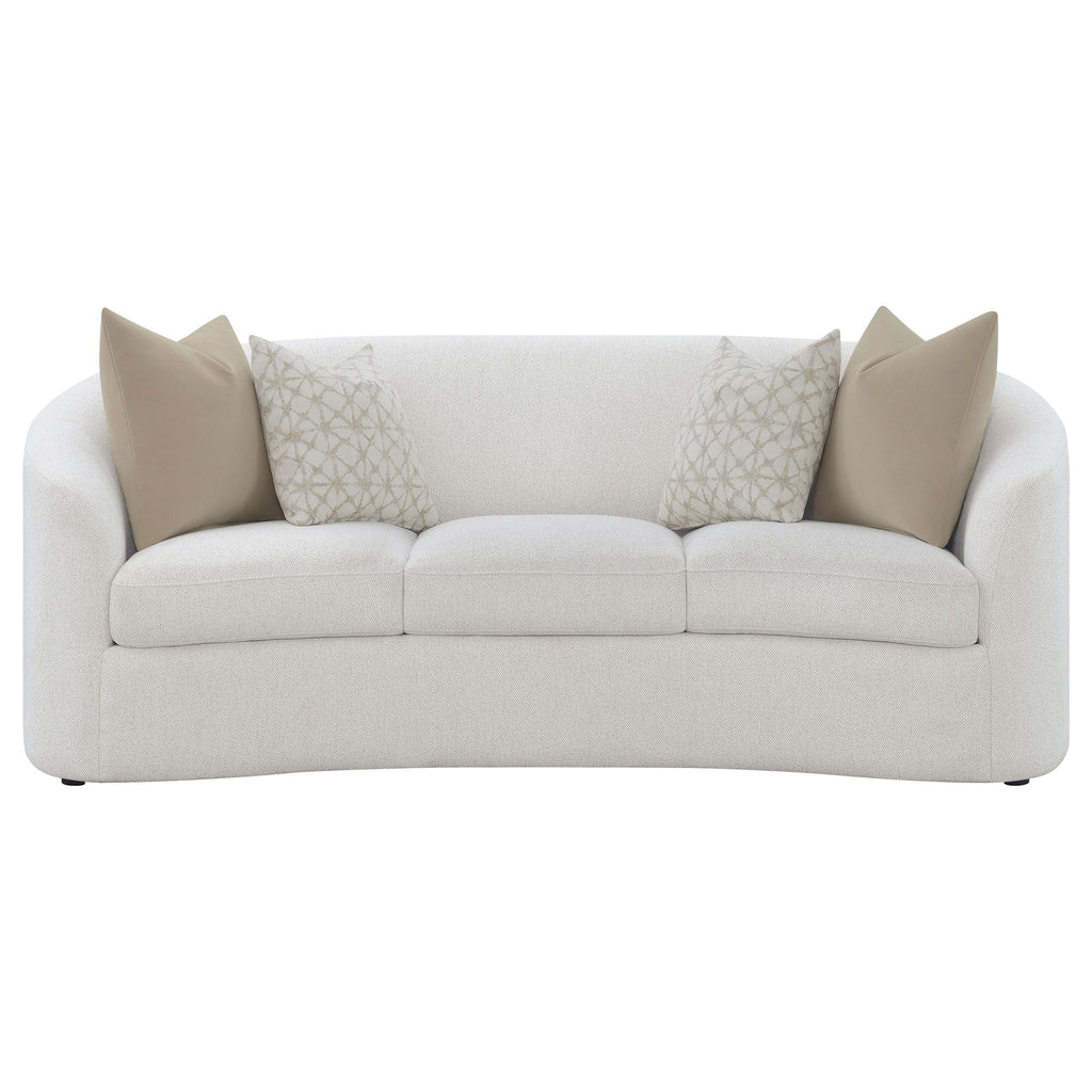 Rory - Sloped Arms Sofa With Pillows - Ivory