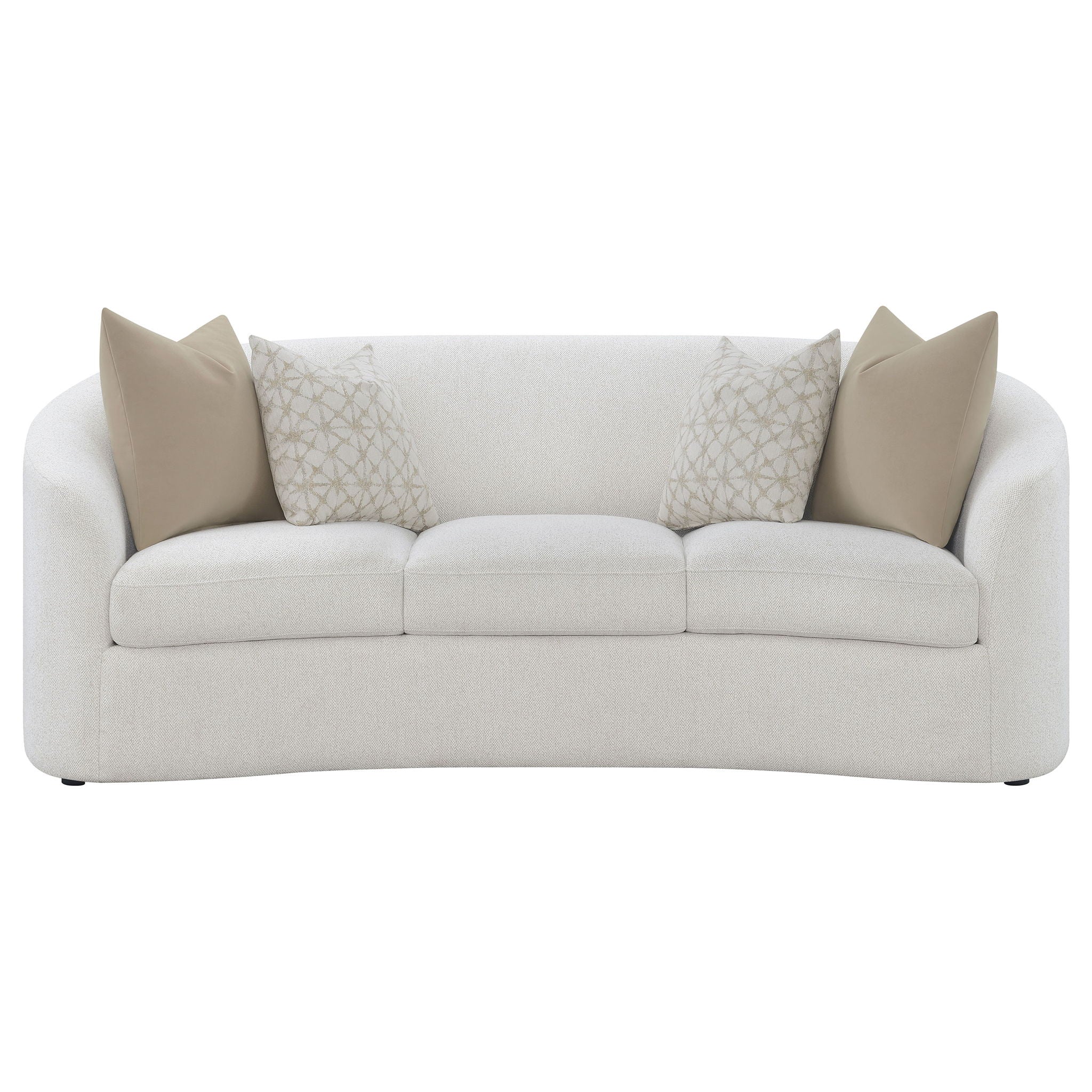 Rory - Sloped Arms Sofa With Pillows - Ivory