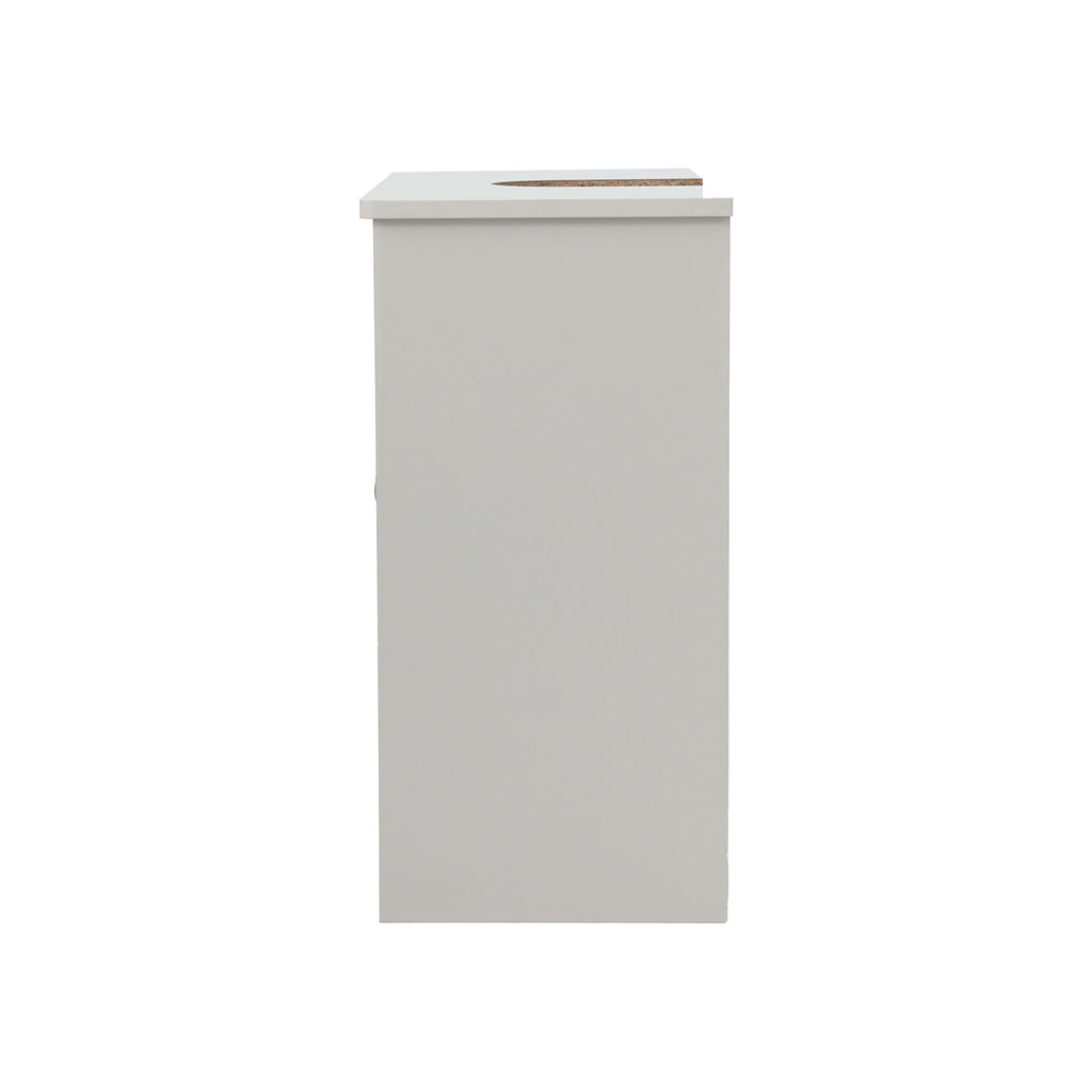 Louvered Double Door Floor Standing Bathroom Vanity Cabinet With Adjustable Shelf - White