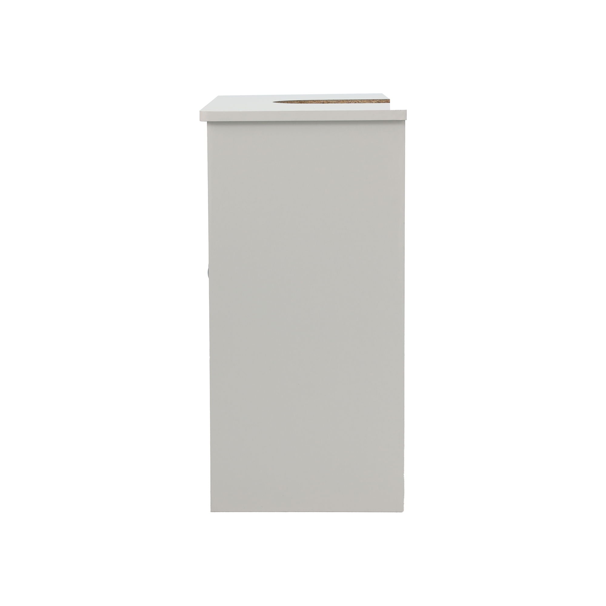 Louvered Double Door Floor Standing Bathroom Vanity Cabinet With Adjustable Shelf - White