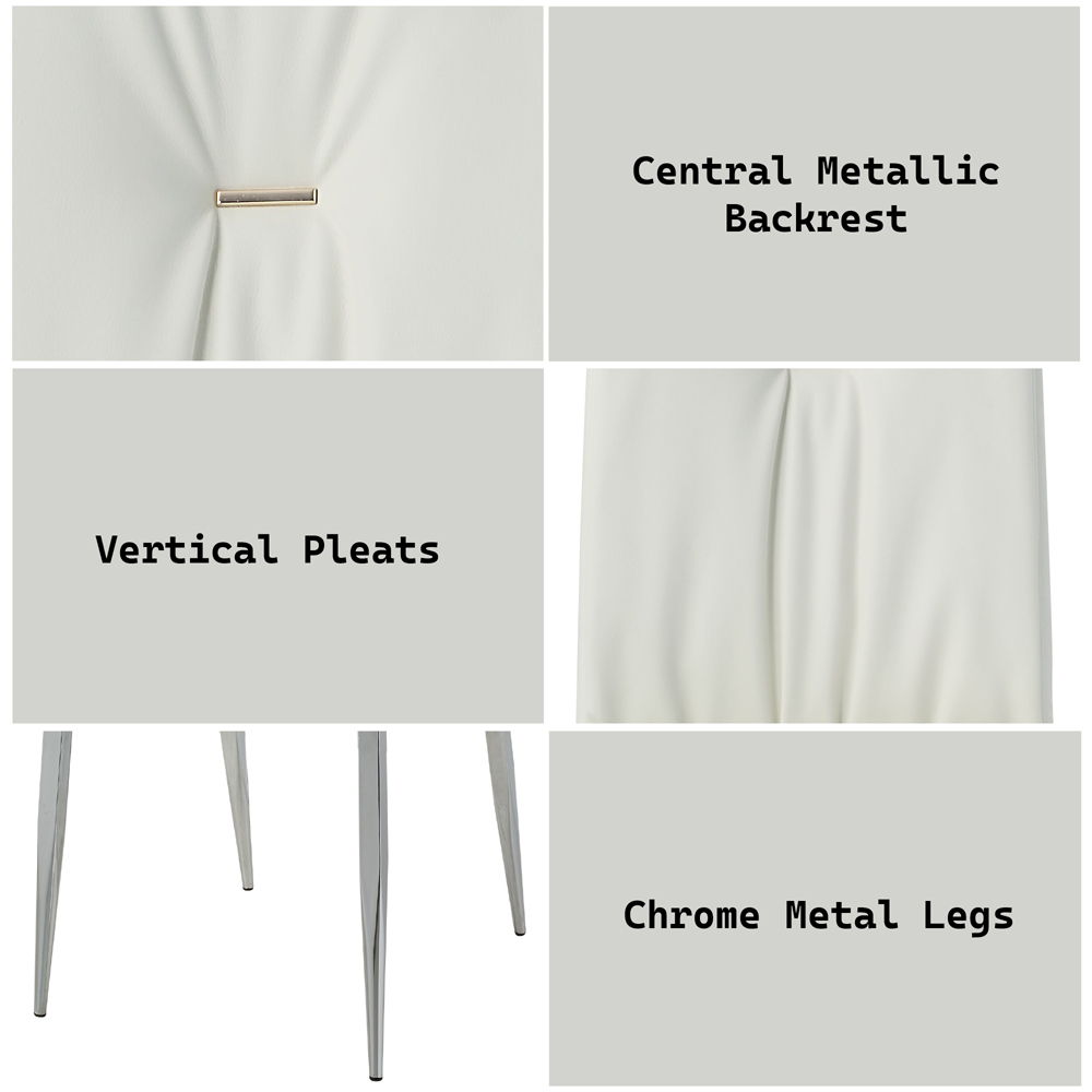 Kamaile - Side Chair (Set of 2) - Beige Synthetic Leather & Chrome