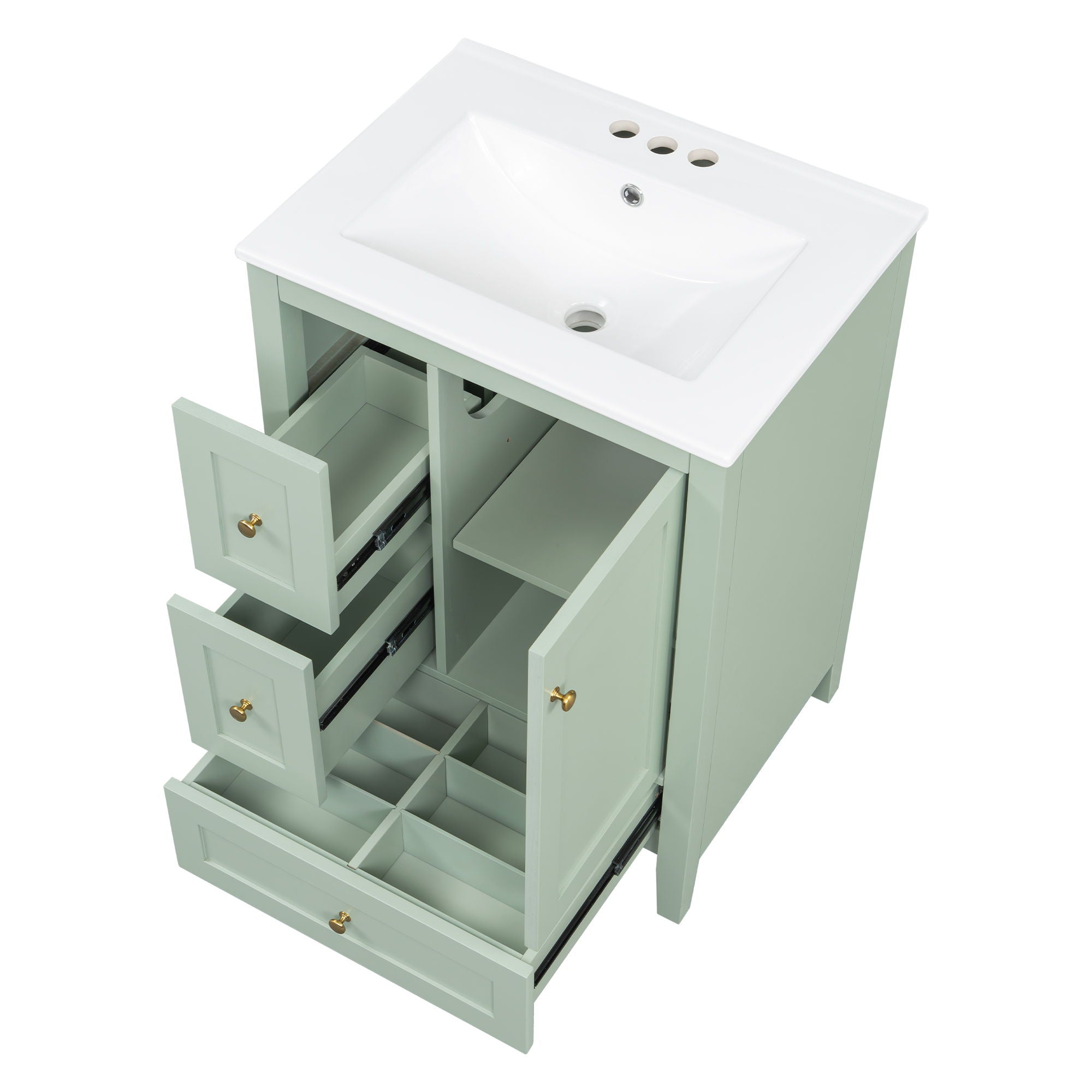 Modern Bathroom Vanity With Storage, Adjustable Shelf